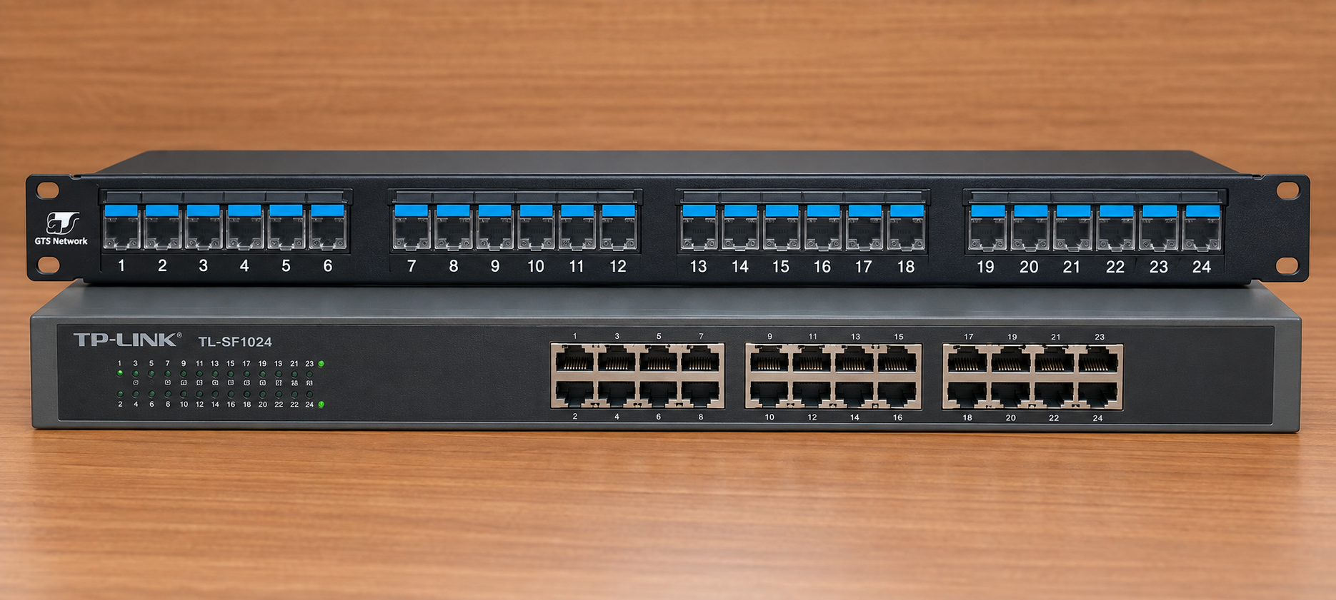 Patch panel e switch de rede